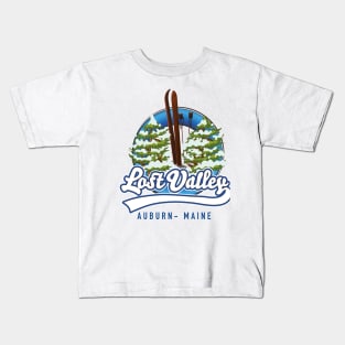 Lost Valley Auburn Maine ski logo Kids T-Shirt